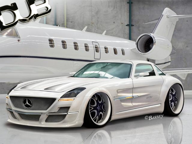 Mercedes-Benz SLS goes DUB von Barney auf chopstars.net Der Fake